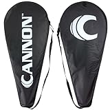 Cannon Sports プレミアムパッド入りテニスラケットカバーバッグ 調節可能なショルダーストラップ付き - 防水 軽量 耐久性 (ブラック)