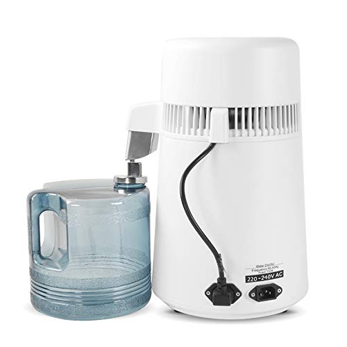 4L Water Distiller Machine 750W Pure Distilled Water Machine for Home Countertop Table Desktop with BPA-Free Container 304 Stainless Steel Interior Auto Shut-Off for Home & Humidifier (White)