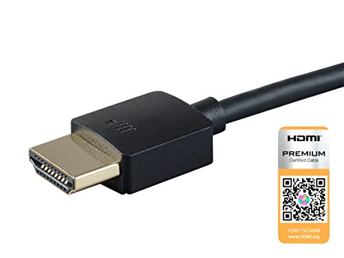 Monoprice High Speed Hdmi Cable - 5 Feet - Black| Certified Premium, 4K@60Hz, Hdr, 18Gbps, 36Awg, Yuv, 4:4:4 - Ultra Slim Series #TOP3