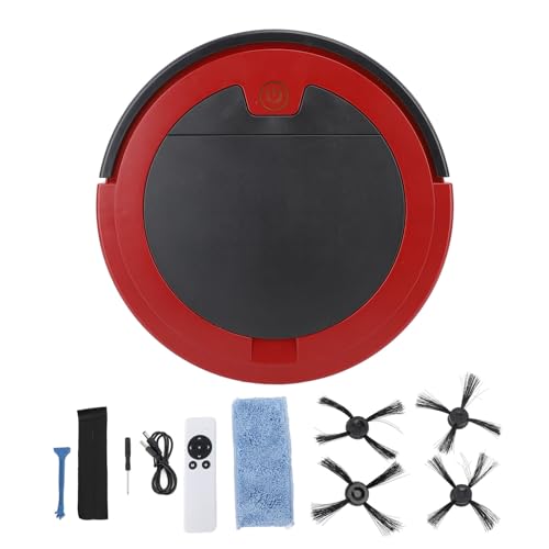 TOPINCN Robot Aspirador de Barrido y Trapeador, Tecnología de Detección Inteligente para Pelo de Mascotas, Pisos Duros, Limpieza Silenciosa, Robot Aspirador Automático para Pisos de (Rojo)