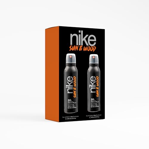Image of Nike Reloaded Combo Packs - Deodorant Spray for Men & Women | 24-Hour Freshness | Set of 2 (200ml Each) (Sun & Wood (Men) + Sun & Wood (Men))