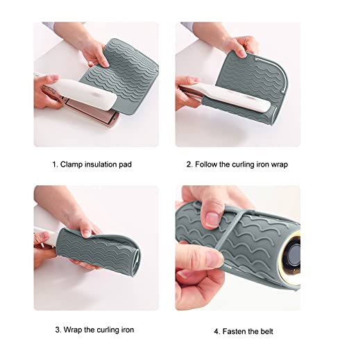 Tyenaza Heat Resistant Straightener Pad 4Pcs Silicone Heat Resistant Mat Heat Mat for Home and Hair Salon Use miniatura 2