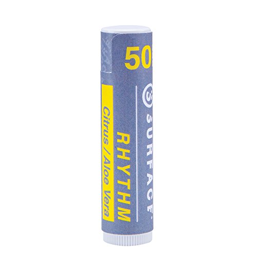 Surface Rhythm/Citrus Menthol SPF50 Moisturizing Sunscreen Lip Balm | Paraben and Petroleum Free | All Natural Sun Protection Lip Balm