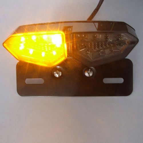 Moto frein queue clignotant LED universel avec optique teintée noire - 6