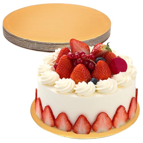 LIFKOME 10pcs Cake Pan & Stand Set, White Corrugated Boards