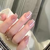 BHIDENAW ネイルチップ ショート 24枚入 人気 和風 かわいい シンプル おしゃれ 成人式 結婚式 パーティー 日常生活に使用できます 花嫁ネイル 光沢 つけ爪 両面テープ ウッドスティック (一目惚れ P29, M)