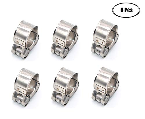 T-Bolt Hose Clamp 6 Pack 304 Stainless Steel Bolt Hose Clamps for Hose