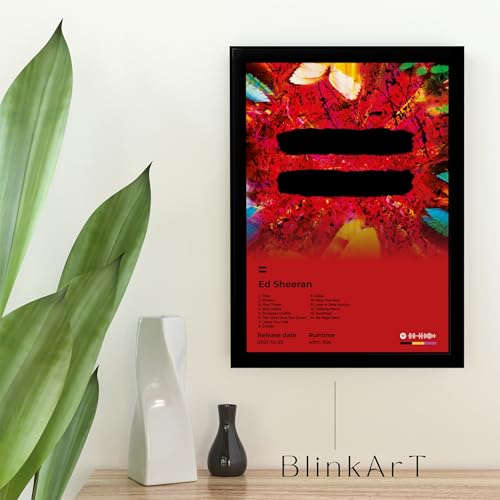 Image of BLINKART ED SHEERAN- = Wall Photo Frames | Wall Art for Bedroom, Living Room, Studio or Office | Album Cover Print with Spotify Song Link QR Code | Gift for Fans - 8x12 In