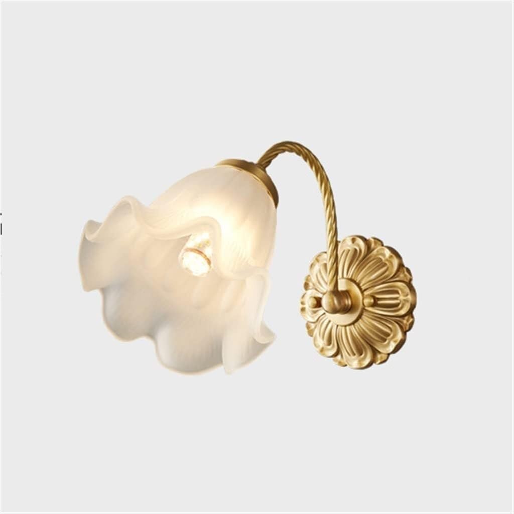 Cwcqgh Light Rustic Vintage Flower Wall Lamp Entrance Living Room Backdrop Bedroom Led Bedside Copper