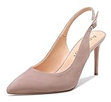 Aachcol Women Stiletto Mid High Heel Pumps Ankle Strap Slingback Pointed Toe Dress Shoes Office Party Wedding Suede 3.5 Inch, Pink B, 5 Aachcol Women Stiletto Mid High Heel Pumps Ankle Strap Slingback Pointed Toe Dress Shoes Office Party Wedding Suede 3.5 Inch, Pink B, 5