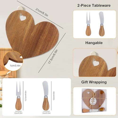 Set 6 Tablas de Cortar en Forma de Corazón de Madera miniatura 2