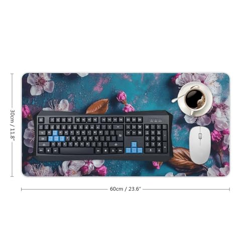 Tapis de souris caoutchouc imprimé fleurs bleu antidérapant pour ordinateur - 2