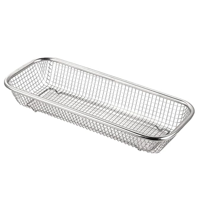 S-VIVA Stainless Steel Mesh Sink Drainer Basket, 30.5 x 12.7 x 5.6 cm, Rust-proof Kitchen Organiser for Fruits and Vegetables-image-45