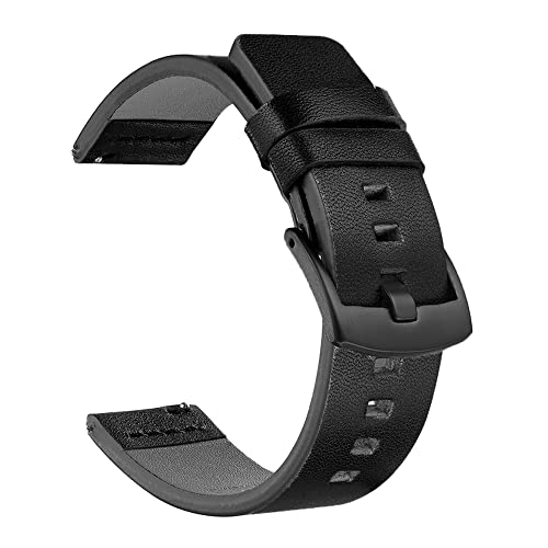 Bracelet 18mm Garmin Vivoactive 4S cuir véritable pour le bureau et les sorties quotidiennes