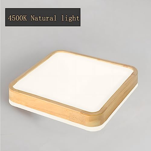 WayLuoung Wooden LED Ceiling Light, b30*30cm - 4500k - No Dimmable - Image 2