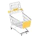 Mini Shopping Cart Miniature Supermarket Handcart Shopping Utility Cart Storage Toy for Kids - Yellow