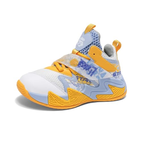 Kids Basketball Shoes Boys and Girls lace-up Low-top Breathable Sports Shoes Suitable for Little Kids and Big Kids