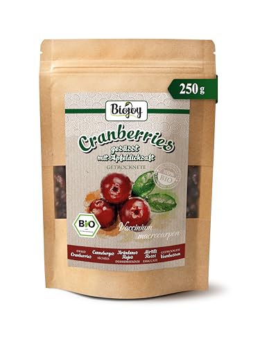 Biojoy BIO-Cranberry getrocknet (250 g), Cranberries mit Apfeldicksaft gesüßt