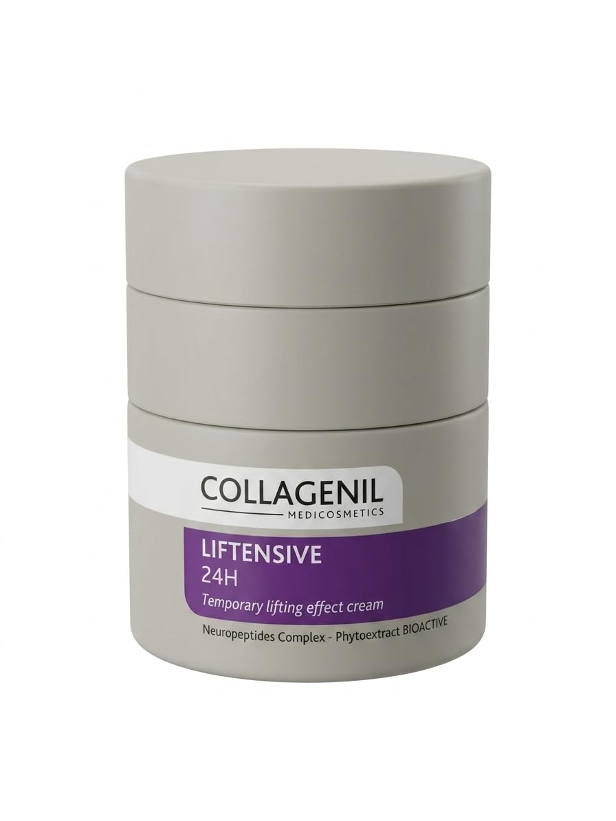 Collagenil Liftensive 24H Crema Facial Día y Noche para Rostro, Cuello y Escote, Efecto Lifting Inmediato y Antiarrugas, Acción Reafirmante Botox‑Like, Hidratación 24H, Made in Italy, 50 ml