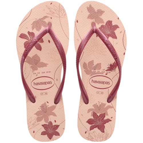 Havaianas Women's Slim Organic Flip Flops - Spring and Summer Pool Sandals for Women - PINK/ROSE, 7/8W