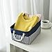 TcaFmac Storage Bins for Organization - Samll Fabric Storage Basket for Shelves with Handles, Collapsible Baskets for Organizing for Closet Laundry Bathroom (White & Navy16x12x8 inch)