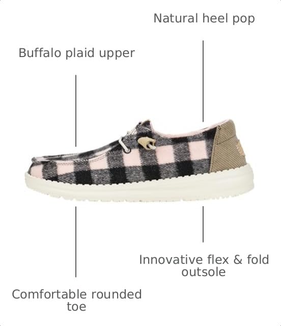 HEYDUDE Wendy Buffalo Plaid - Pale Pink/Black - image 3