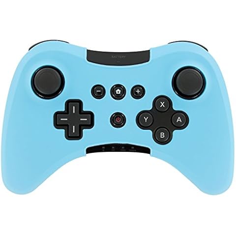 Soft Silicone Case Cover Skin Full Body Protector for Wii U Pro Controller Rubber Case (Light Blue) Cover
