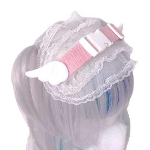 女性用ホワイトヘッドバンド ヘアアクセサリー レースヘッドピース メイドコスチューム ヘッドバンド アニメ コスプレ ヘッドウェア