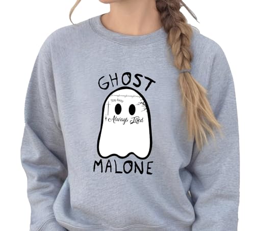 Ghost Sweatshirt, Halloween Sweatshirts, Malone Halloween Hoodies For Women and Men, Spooky Season Hoodies, Halloween Outfits for Women Multicolor