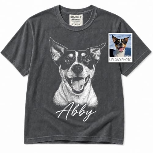 Personalized Teddy Roosevelt Terrier Shirt from Photo, Custom Dog Portrait T-Shirt with Name, Teddy Roosevelt Terrier Mom Dad Gift, Pet Owner Memorial Tee for Women Men Kids Pepper