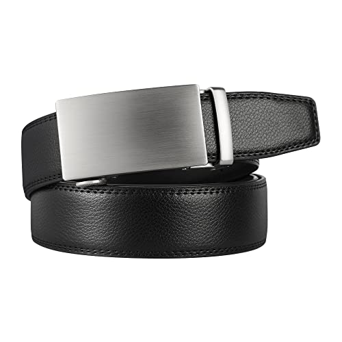 Image of Lavemi Men's Real Leather Ratchet Dress Belt with Automatic Buckle,Elegant Gift Box