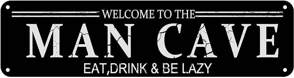 Welcome to The Man Cave Retro Tin Signs Aluminum Metal Sign for Kitchen Home Garden Wall Bar Cafe Decor 4x16 Inch