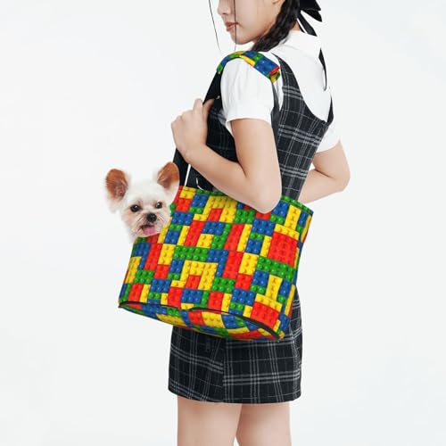 Sac de transport pour chiot imprimé brique coloré - Idéal petits chiens et chats - 3