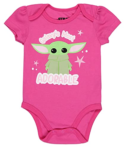 Star Wars Infant Baby Girls Come To The Cute Side Grogu Baby Yoda One Piece Pajama Romper 3 Pack2