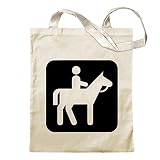 Kiwistar Pictogrammes de randonnée à cheval Sac de jute imprimé Design Print