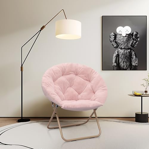 Sillón Plegable Peluche Rosa claro miniatura 2
