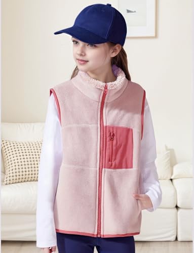 Happy Cherry Boys Girls Polar Fleece Vest Warm Zip up Sleeveless Jacket for Winter Fall3