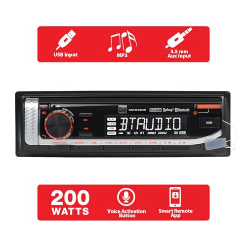 image for Dual Electronics MXD140B Marine Radio | AM/FM Stereo Receiver | 8-Char