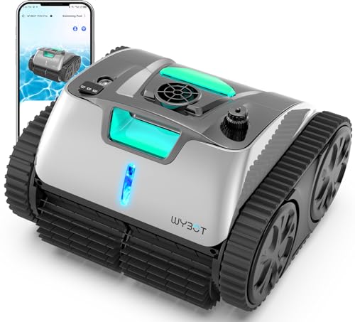 Image of WYBOT Cordless Wall Climbing Robotic Pool Cleaner with APP Mode, Smart Mapping Tech, Lasts 180mins, Automatic Pool Vacuum Robot with Powerful Suction, Fast Charging Fit for Inground Pools