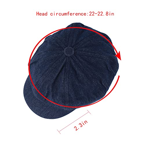 Gorra tipo Newsboy de mezclilla para mujer miniatura 7