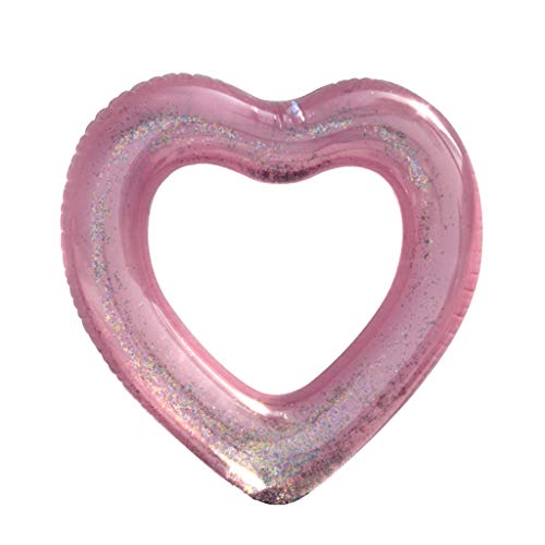 anjuley Herramienta Inflable de natación con Anillo de natación con Purpurina de Oro Rosa para Piscina Love (90) Cover