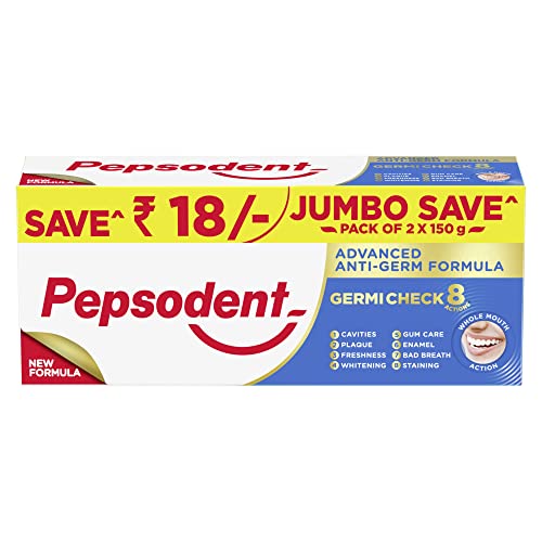 Pepsodent-Germicheck-300g-150g-x-2-Pack-of-2-8-Actions-Whole-Mouth-Cavity-Protection-Plaque-Removal-Toothpaste-With-Anti-Germ-Formula-Clove-And-Neem-Oil-Jumbo-Save-Pack