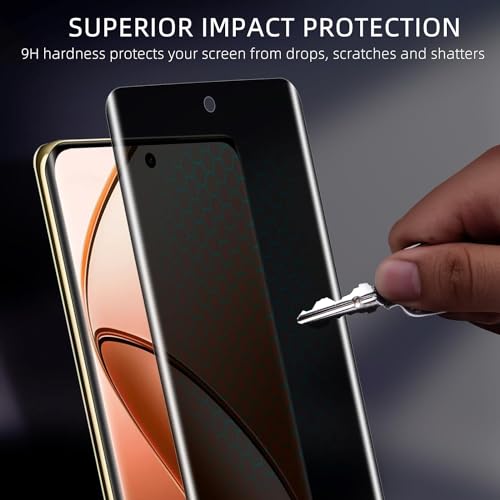 Image of ZARALA Privacy Screen Protector Compatible with Realme 12 Pro /Realme 12 Pro+ /Realme 11 Pro /11 Pro+ 5G, [Pack of 2] TPU Anti-Spy Screen Protector Tempered Glass Film Bubble-Free [Positioning Aid] for