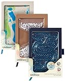 Lifelines Sensory Journal, Assorted 3-Pack Bundle - Fidget Ruled Notebook Journal with Interactive Tactile Cover & Embossed Patterns - 160 Page, Soft Cover Book Writing Journal