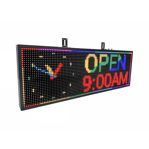 Image of P10 Programmable LED Sign, 40 inchx14 inch Scrolling LED Sign for Business, Waterproof LED Display with WIFI & USB Control, 96x32 Pixels SMD Technology Digital Advertising Sign for Shop, Hotel, Store, Restaurant
