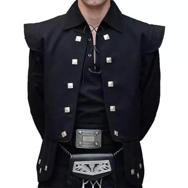 TIG Men Scottish Chieftain Piper Jacobite Vest Highlander Traditional Kilt Waistcoat3