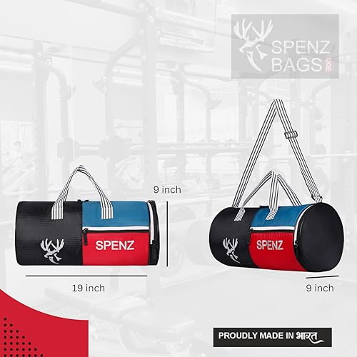 Image of SPENZ Bags Polyester 28L Water Resistant Sports Duffel Gym Bag for Men & Women with Shoe Compartment