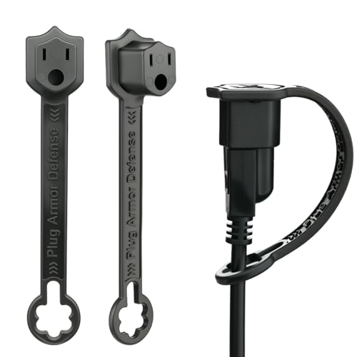 Outdoor Plug Cover Waterproof Extension Cord Plug Protector for 2 & 3 Prong 120V Outlets - 2 Pack Weather Proof Exterior End Cap for Outside Electrical Plugs Black