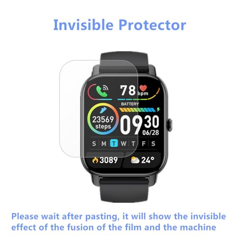 Aemus 20231006004 Compatible For Nerunsa P66D 1.85 Inch Smart Watch Screen Protector (6 Pack) Compatible For Poounur P66E Smartwatch Flexible Full Coverage Clear Tpu Film thumb #5