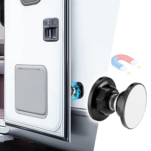 RV Magnetic Door Catch with Adhesives Screws - Easy to Install Camper Trailer Door Holder, Sturdy Stopper for RV Accessories, 1 Pack